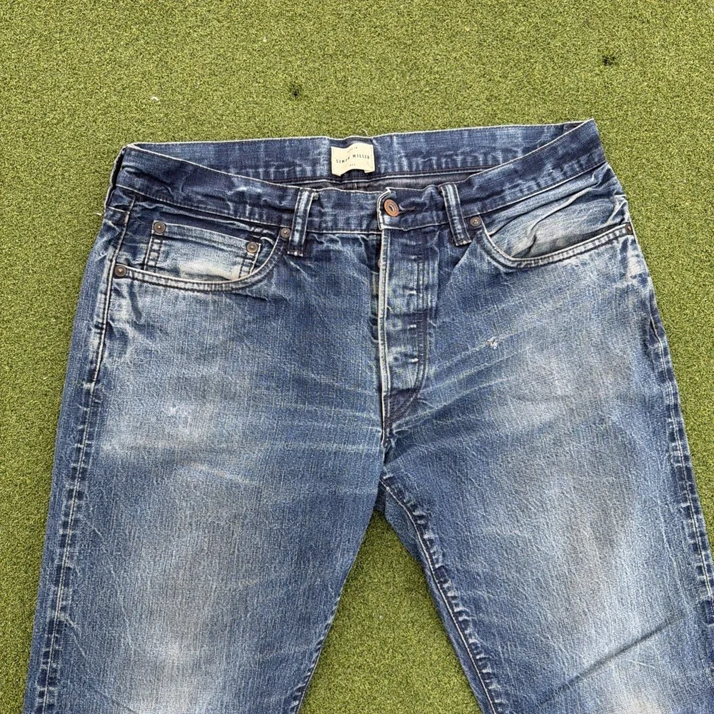 Simon Miller Jeans Mens 34x34 Blue Selvedge Gunnison 001 Narrow Made in USA